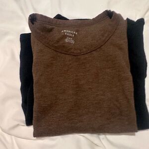 American Eagle Outfitters Brown and black short sleeve